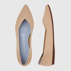 BNIB Rothy’s Camel Merino Point Flats Size 9.5
